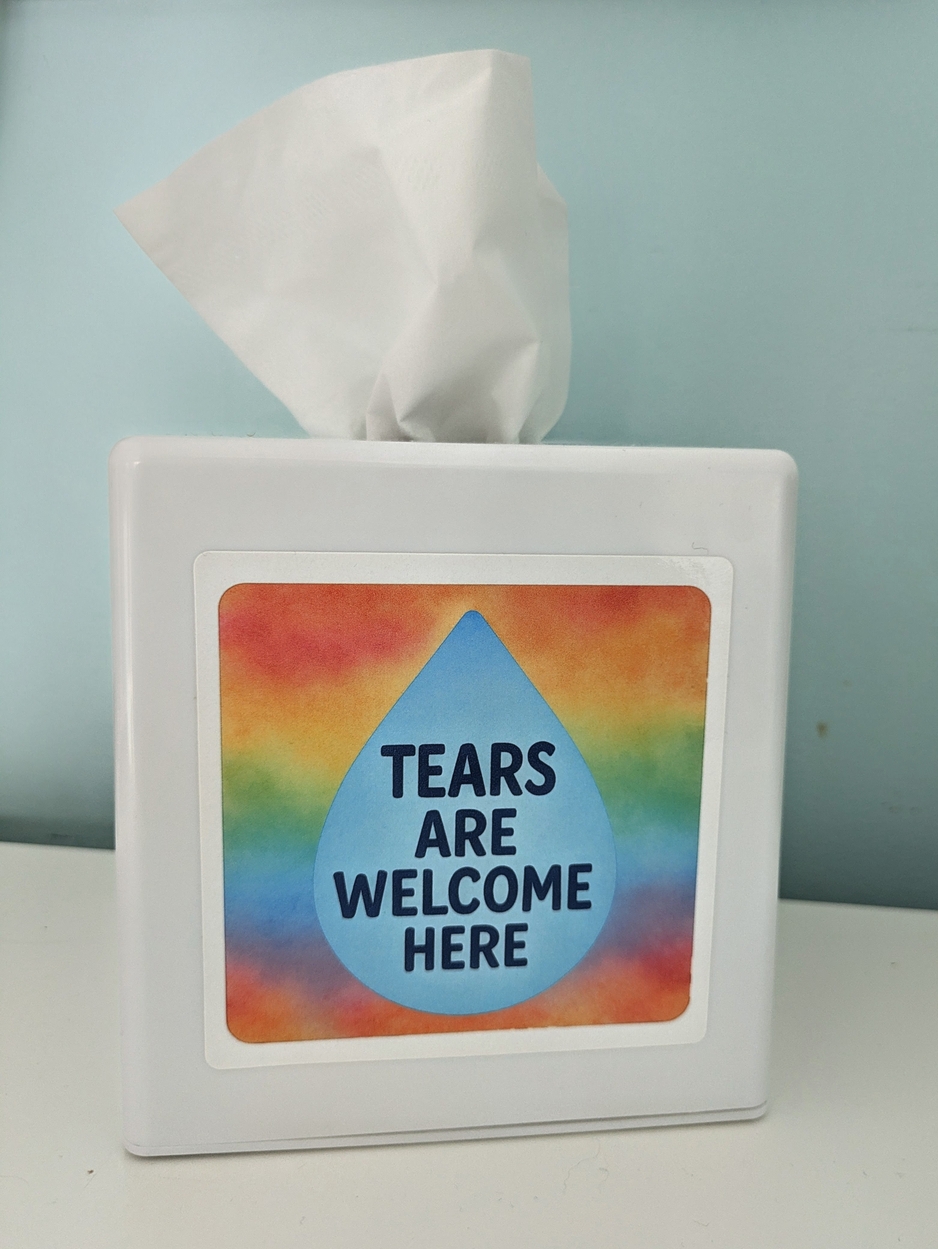 Tears are welcome here sticker
